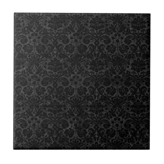 Carreau Black Charcoal Damask (Devant)