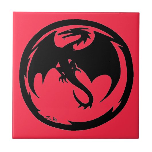 Carreau Black Dragon Corail petite tuile (Devant)