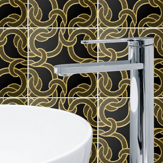 Carreau Black Gold Chic Celtic noeud Motif sans couture