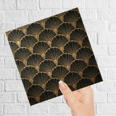Carreau Black Gold Geometric Fan Art Deco Tile
