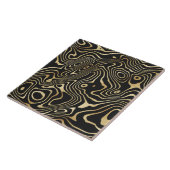 Carreau Black Gold liquid swirl Abstract Design (Côté)