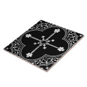 Carreau Black Gothic Clover Cross Vintage Antique (Côté)