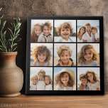 Carreau Black Instagram Photo Collage avec 9 photos carrés<br><div class="desc">Utilisez vos photos sans cadres pour créer votre propre oeuvre d'art ! Ajoutez vos photos et instantanés préférés à cette bande pour un garde-mémoire amusant. Une façon artistique d'afficher vos meilleures photos de partage.</div>