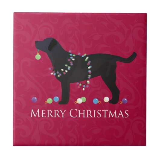 Carreau Black Lab Joyeux Noël Design (Devant)