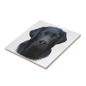 Carreau Black Labrador Dog Water Couleur Art Peinture (Côté)