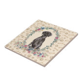 Carreau Black Labrador Retriever Chien Empreinte de patte (Côté)