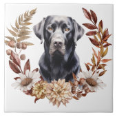 Carreau Black Labrador Retriever Dog Automne Wire (Devant)
