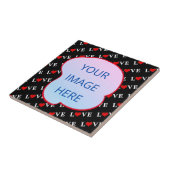 Carreau Black LOVE tendance noir et blanc (Côté)