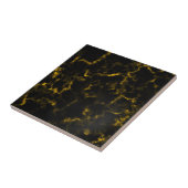 Carreau Black Marble Gold Motif Texture de luxe (Côté)