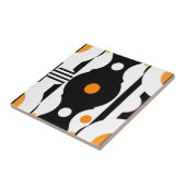 Carreau Black Orange Retro Mod Geometric (Côté)