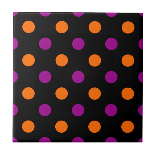 Carreau Black Purple Orange Polka Dot Pattern (Devant)