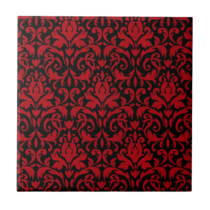 CARREAU BLACK-RED-SWIRLY