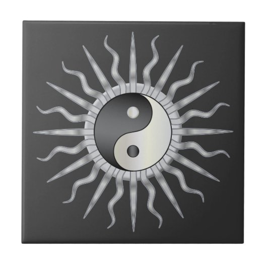 Carreau Black Starburst Yin Yang (Devant)