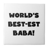 Carreau Black Text Meilleurs T-shirts et cadeaux Baba (Devant)