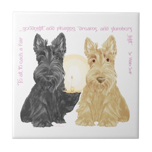 Carreau Black & Wheaten Goodnight Scotties (Devant)