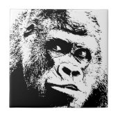 Carreau Black White Pop Art Gorilla (Devant)