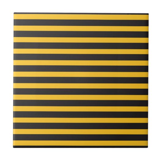 Carreau Black Yellow Horizontal Lines Geometric Bee Animal (Devant)