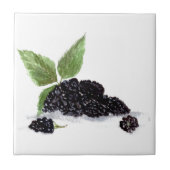 Carreau Blackberry Bramble mûres fruits aquarelle (Devant)