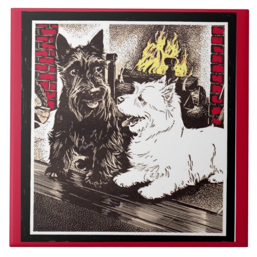 Carreau Blackie et Whitie par le feu (Devant)