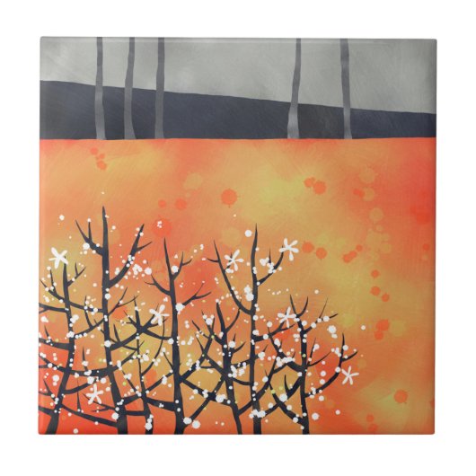 Carreau Blackthorn Blossom Spring (Devant)