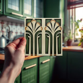 Carreau Blanc Calla Lily Style Abstrait Mi-Siècle