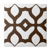Carreau Blanc crémeux et Brown Marocain Boho Chic Motif (Devant)