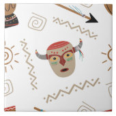 Carreau Blanc de masque amérindien (Devant)