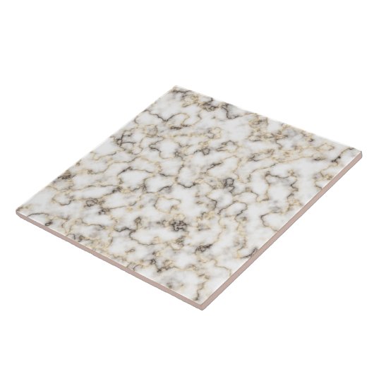Carreau Blanc et Brown Faux Marble Granit (Côté)