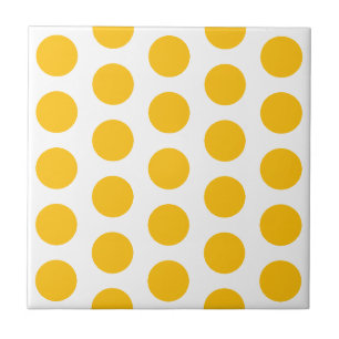 CARREAU BLANC ET JAUNE POIS STYLE SIMPLE SUR MESURE