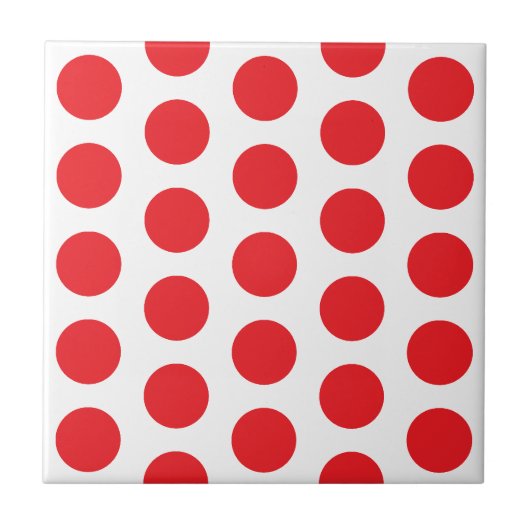 CARREAU BLANC ET ROUGE CHAUD À POINTS STYLÉ SIMPLE SUR MES (Devant)