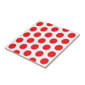 CARREAU BLANC ET ROUGE CHAUD À POINTS STYLÉ SIMPLE SUR MES (Côté)