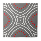 Carreau Blanc gris rouge ethnique Boho Chic Motif géométri (Devant)