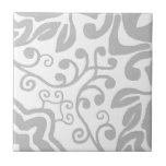 Carreau Blanc gris Vintage Original Aquarelle unique<br><div class="desc">Belle aquarelle originale de haute qualité carreaux de céramique motif vintage,  bleu moderne sur un arrière - plan blanc. Parfait pour un design d'intérieur de style frais.</div>