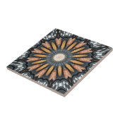 Carreau Blanc noir orange de kaléidoscope de mosaïque (Côté)