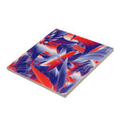 Carreau Blanc rouge Abstrait et bleu (Côté)