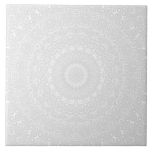 Carreau Blanc sur blanc Motif de mandala géométrique