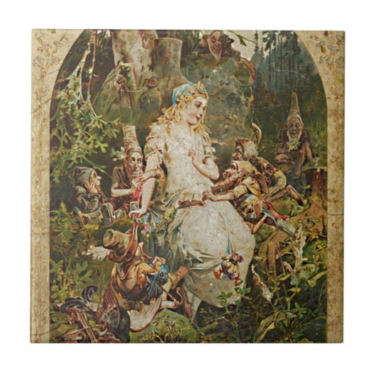 Carreau Blanche Neige Vintage Allemand Fairy Tale Romance  (Devant)