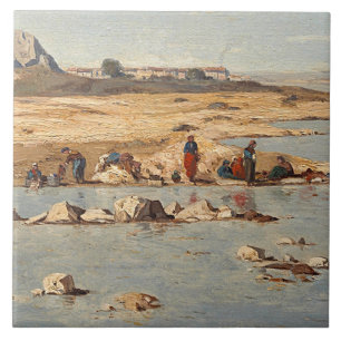 Carreau Blanchisseuses sur les banques de Durance, 1866