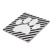 Carreau Blancs Empreintes de pattes noirs (Côté)