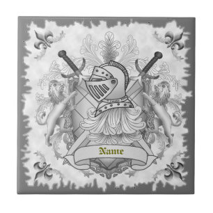 Carreau Blason de famille Gray Knight tuile de nom de fami