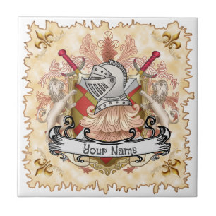 Carreau Blason de Famille Red Knight Nom de Famille