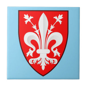 Carreau Blason de Florence Lys rouge florentin