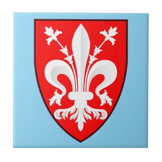 Carreau Blason de Florence Lys rouge florentin (Devant)