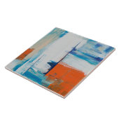 Carreau Bleu Abstrait et art moderne orange (Côté)