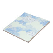 Carreau Bleu Abstrait Pluie moderne Nuage Répéter Motif (Côté)