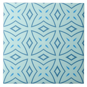 Carreau Bleu ardoise et Motif géométrique Icy Aqua