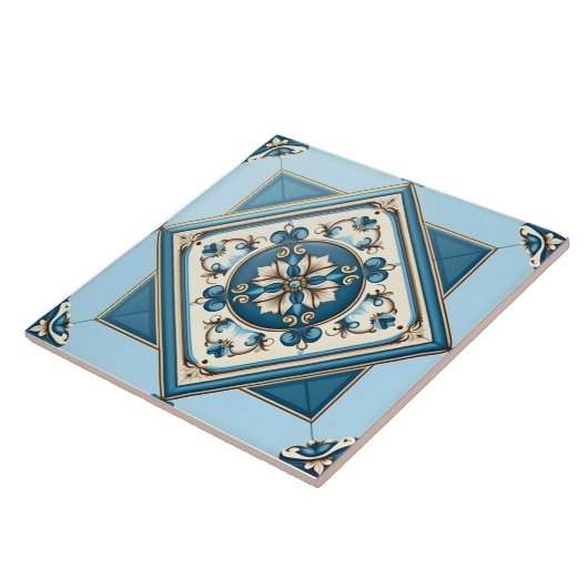 Carreau Bleu Baroque Méditerranée (Côté)