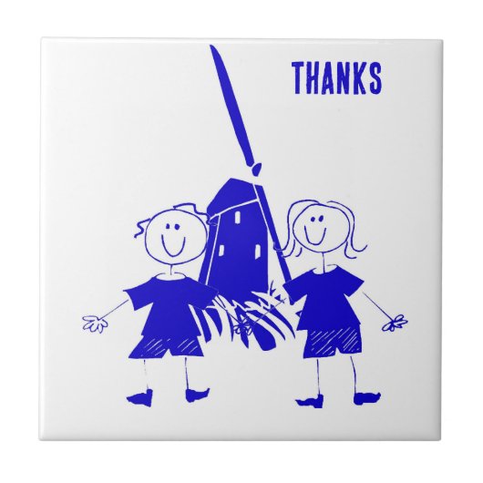 Carreau Bleu Bâton néerlandais Enfants (Devant)