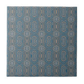 Carreau Bleu Beige Et Gris Motif Alternatif Design (Devant)