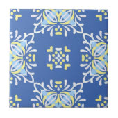 Carreau Bleu Blanc Jaune Méditerranée Orné Élégant (Devant)